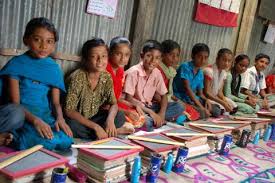 Children at our newly built rural school